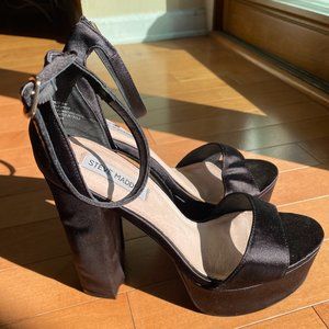GONZO Satin Peep Toe Heels by Steve Madden